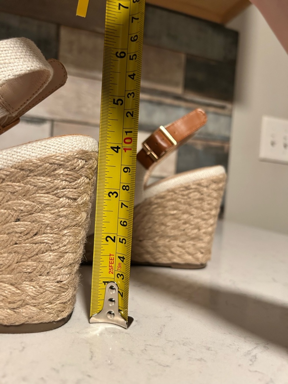 Women’s Ivory Espadrille Wedge Slingback Peep-Toe Sandal - Picture 12 of 15
